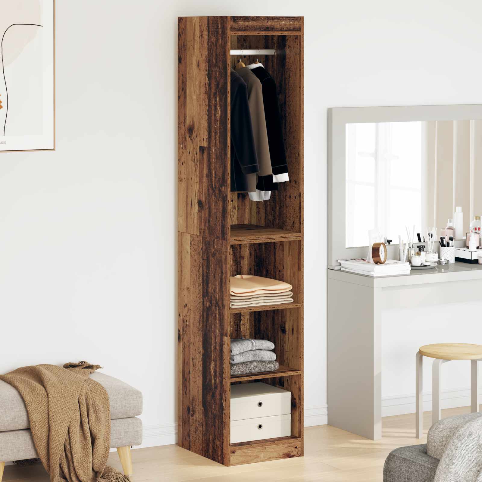 vidaXL Wardrobe Old Wood 41 x 48 x 102 cm Engineered Wood 4