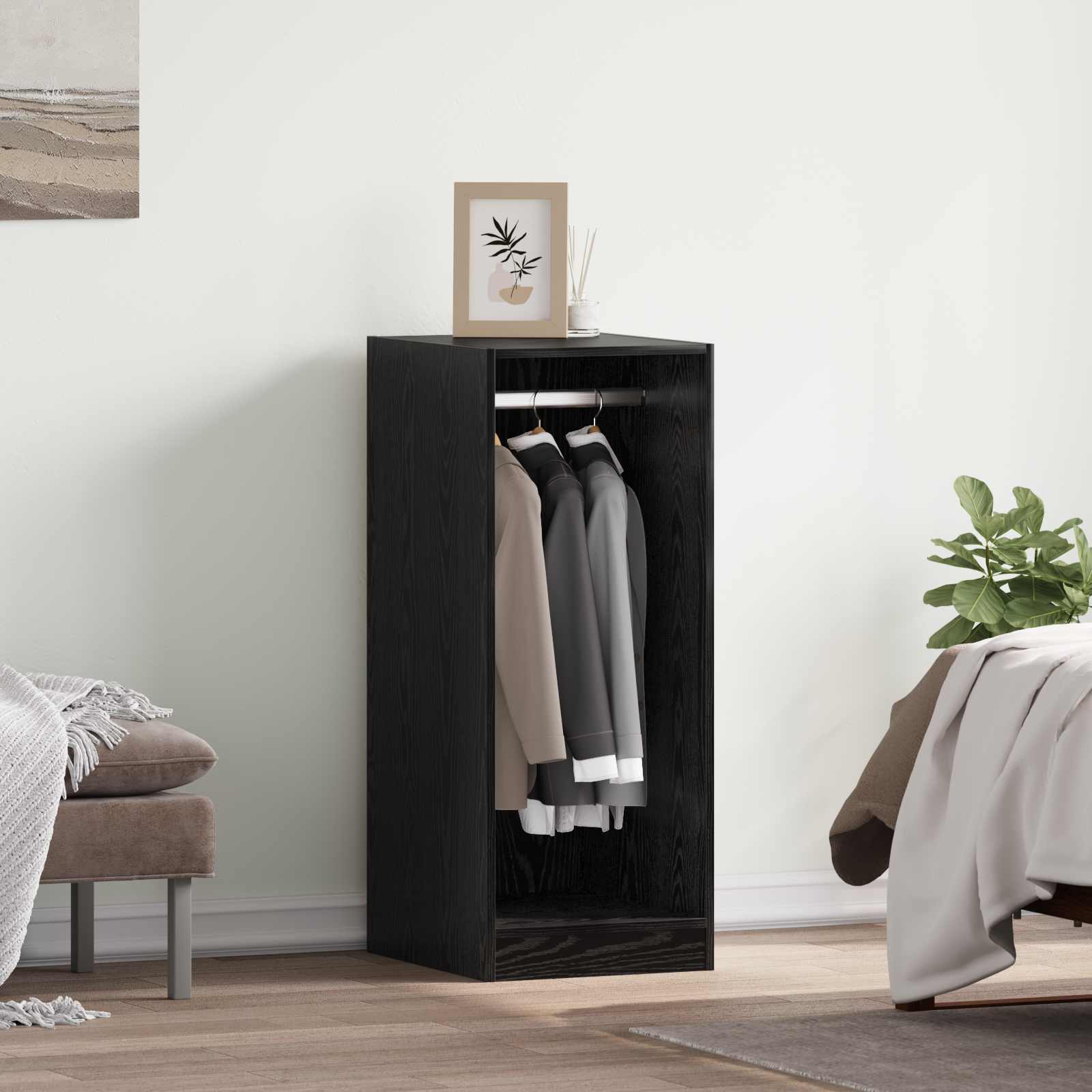 vidaXL Wardrobe Black Oak 41 x 48 x 102 cm Engineered Wood 1