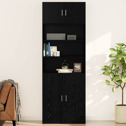vidaXL Wall Cabinet Black oak 80 x 42.5 x 40 cm Engineered Wood 1
