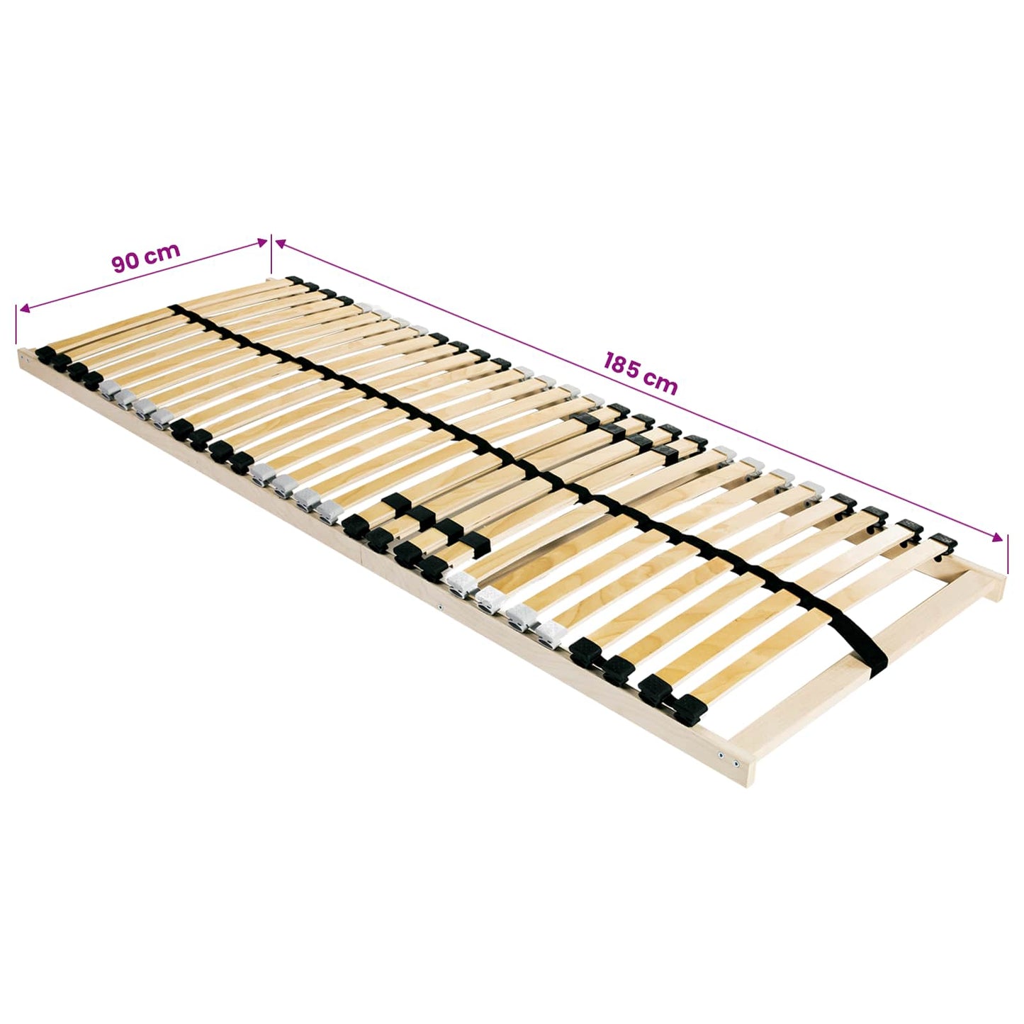 vidaXL Slatted Bed Base Brown 90 x 190 cm Solid Beech Wood 6