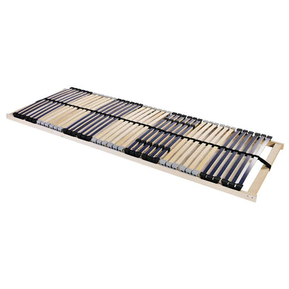Slatted Bed Base Brown Solid Beech Wood Length Fixed