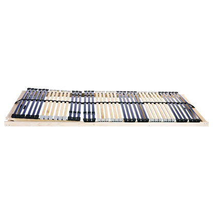 Slatted Bed Base Brown Solid Beech Wood Length 190 cm 80 cm Headrest adjust (manual)