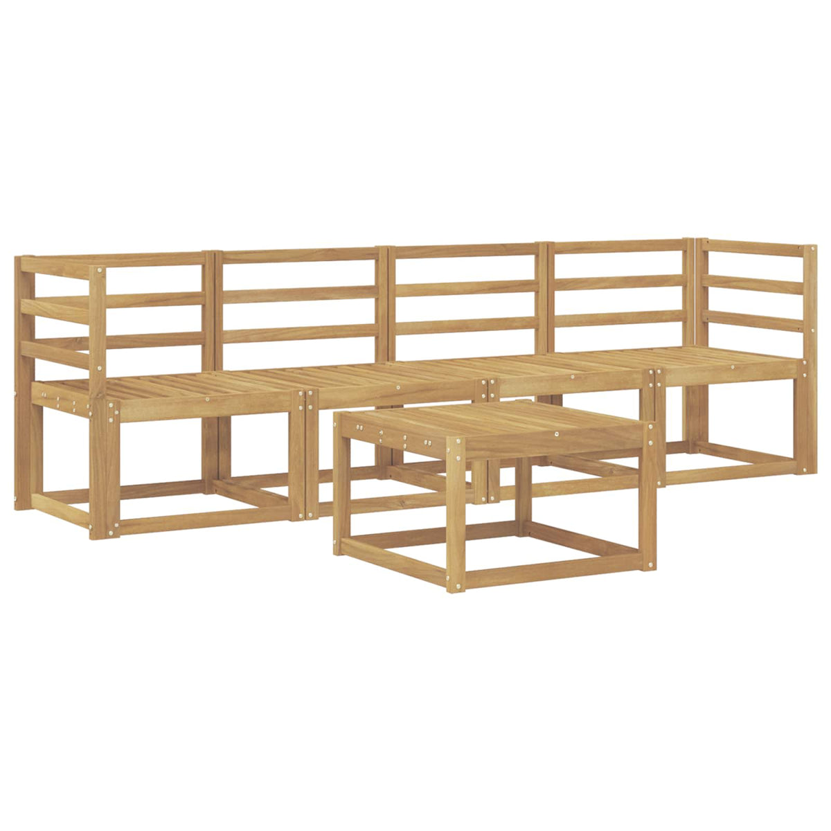 Outdoor Sofa Set 5 pcs 4-Seaters Solid Acacia Wood Horizontal slats
