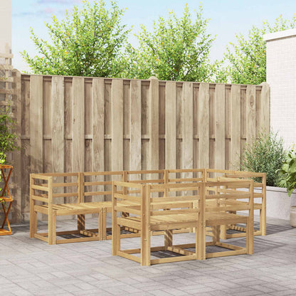 Outdoor Sofa Set 7 pcs 7-Seaters White Solid Acacia Wood Horizontal slats