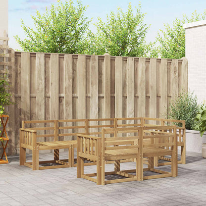 Outdoor Sofa Set 7 pcs 7-Seaters White Solid Acacia Wood Vertical slats
