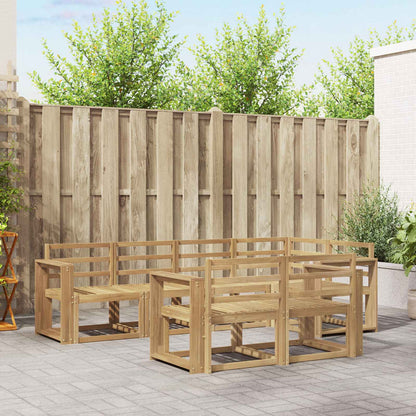 Outdoor Sofa Set 7 pcs 7-Seaters White Solid Acacia Wood Wide flat
