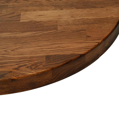 vidaXL Table Top Ø 60 x 2.5 cm Round Solid Oak Wood Light Brown 6