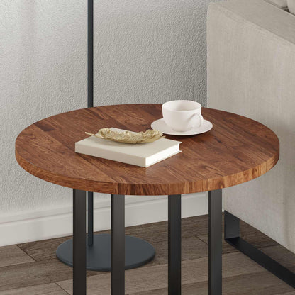vidaXL Table Top Ø 60 x 2.5 cm Round Solid Oak Wood Light Brown 4