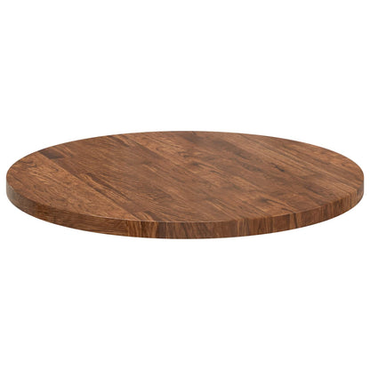 vidaXL Table Top Ø 60 x 2.5 cm Round Solid Oak Wood Light Brown 5