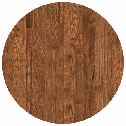 vidaXL Table Top Ø 60 x 2.5 cm Round Solid Oak Wood Light Brown 2