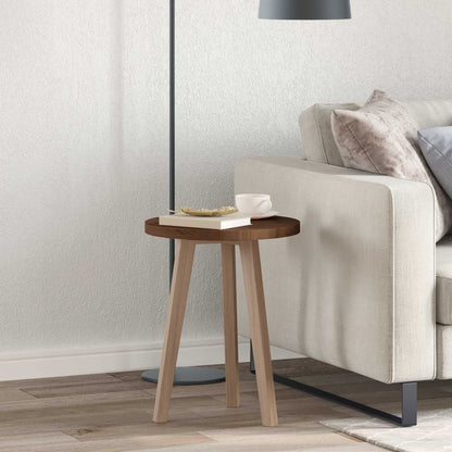 vidaXL Table Top Round Solid Oak Wood Dark Brown