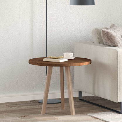 vidaXL Table Top Ø 60 x 2.5 cm Round Solid Oak Wood Dark Brown 1