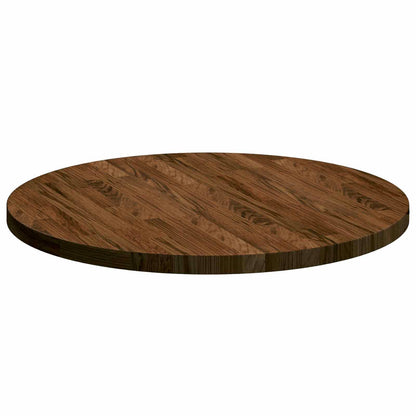 vidaXL Table Top Ø 60 x 2.5 cm Round Solid Oak Wood Dark Brown 5