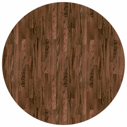 vidaXL Table Top Ø 60 x 2.5 cm Round Solid Oak Wood Dark Brown 2
