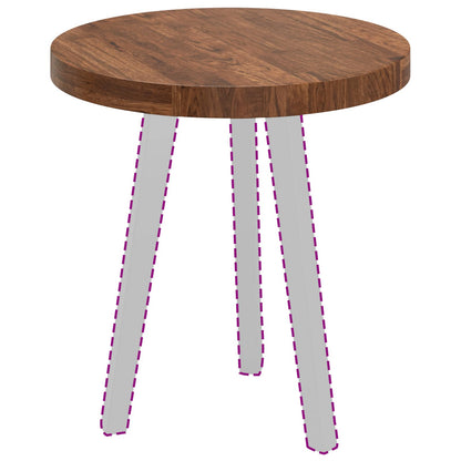 vidaXL Table Top Ø 50 x 4 cm Round Solid Oak Wood Light Brown 3