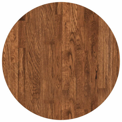 vidaXL Table Top Ø 50 x 4 cm Round Solid Oak Wood Light Brown 2
