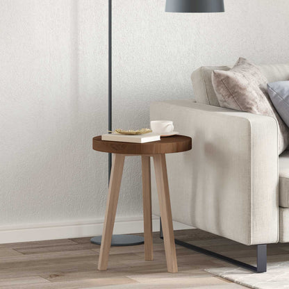 vidaXL Table Top Round Solid Oak Wood Dark Brown