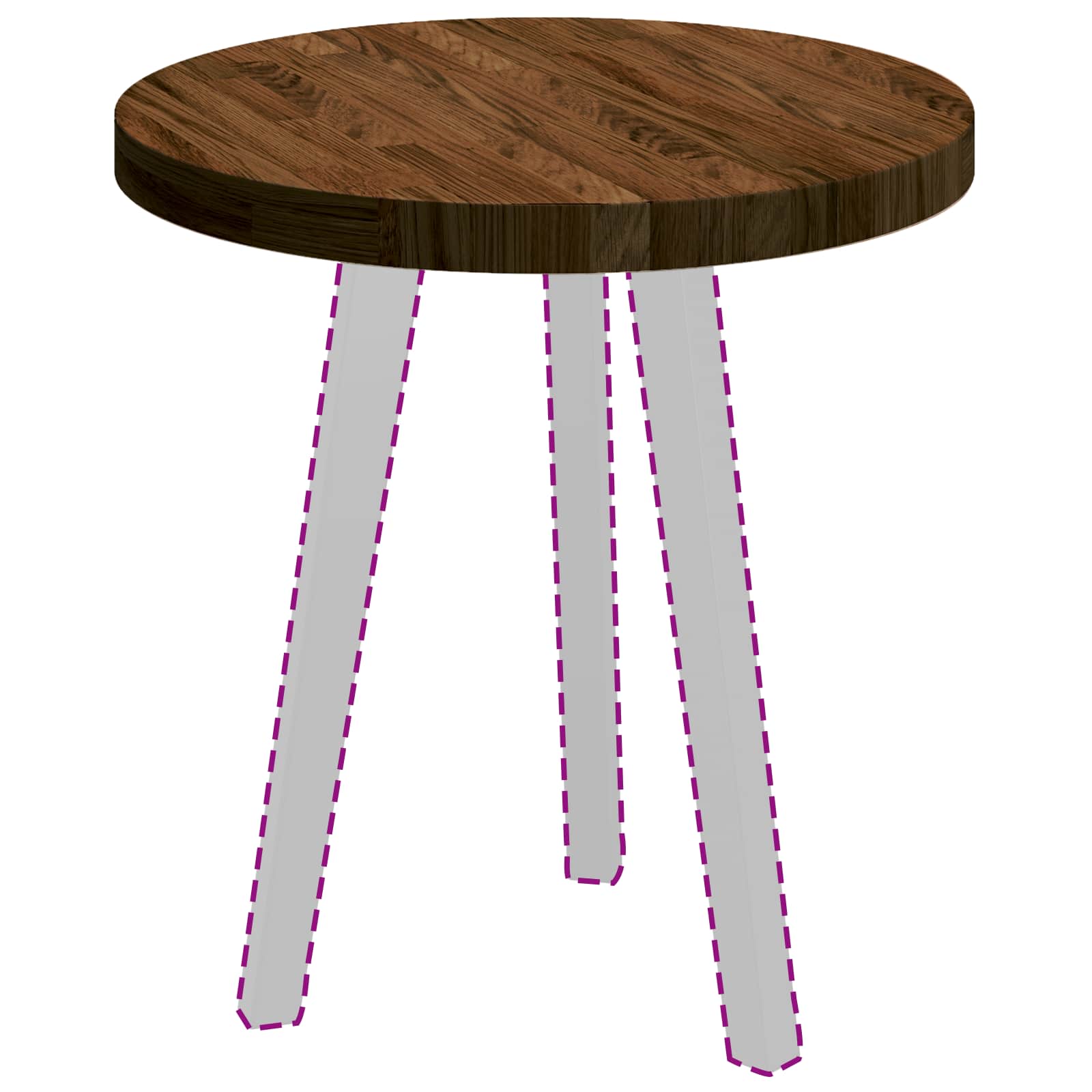 vidaXL Table Top Ø 50 x 4 cm Round Solid Oak Wood Dark Brown 3