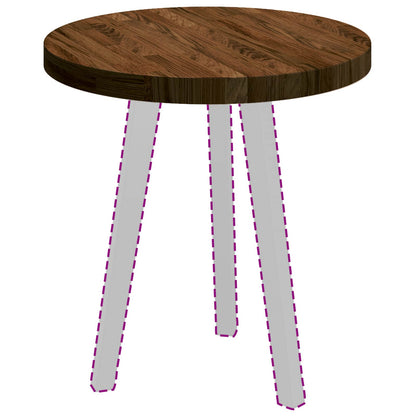 vidaXL Table Top Ø 50 x 4 cm Round Solid Oak Wood Dark Brown 3