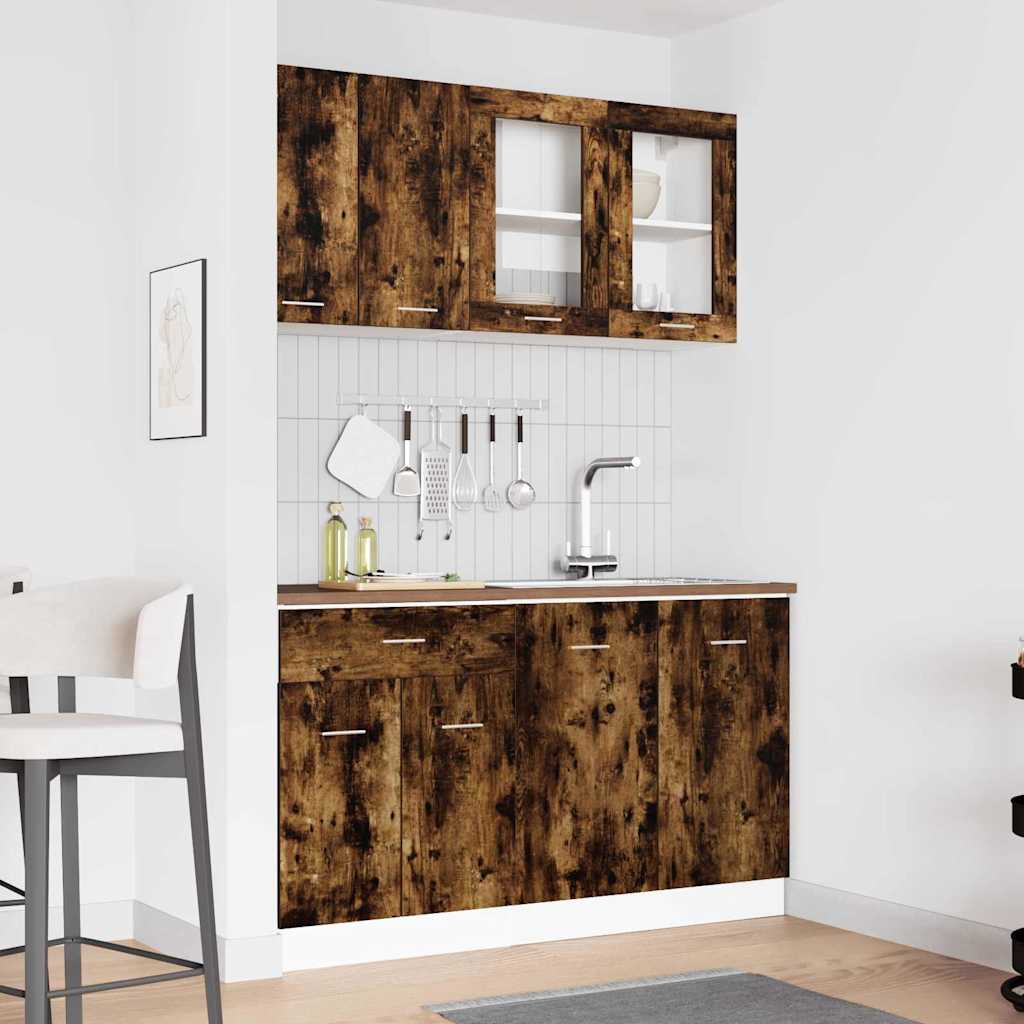 Kitchen Unit LYON 4 pcs Engineered Wood Smoked oak