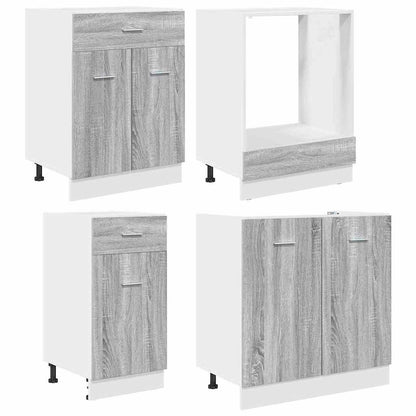 Kitchen Unit Lyon 8 pcs Engineered Wood Grey sonoma