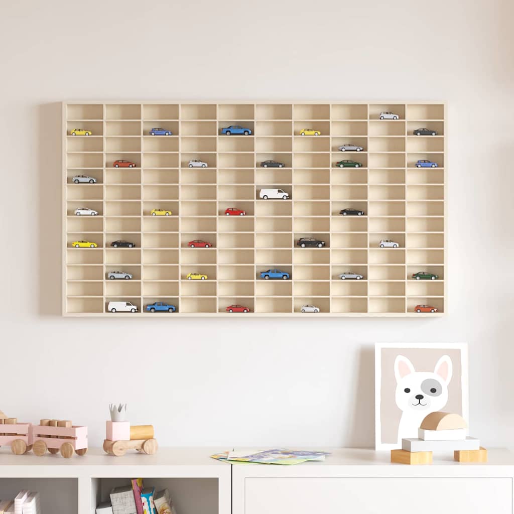 vidaXL Wall Display Case Wall-Mounted Beige 98 x 4.5 x 55 cm 1