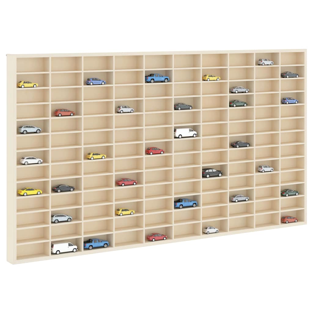 vidaXL Wall Display Case Wall-Mounted Beige 98 x 4.5 x 55 cm 3