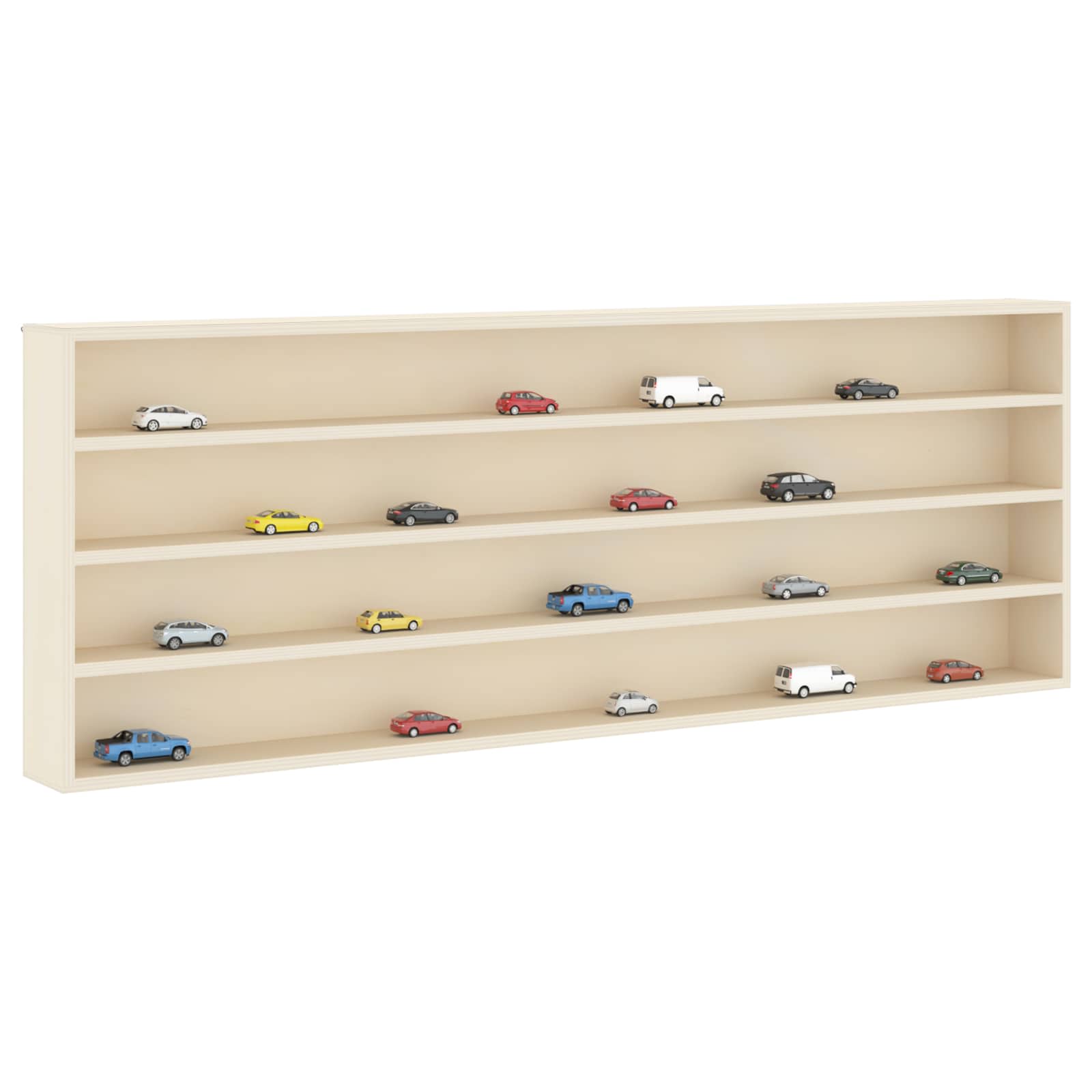 vidaXL Wall Display Case Wall-Mounted Beige 100 x 8.5 x 36 cm 2