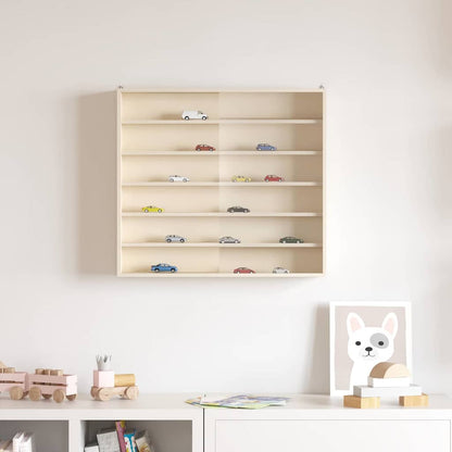 vidaXL Wall Display Case with Shelf Beige 60 x 8.5 x 54 cm Plywood 1