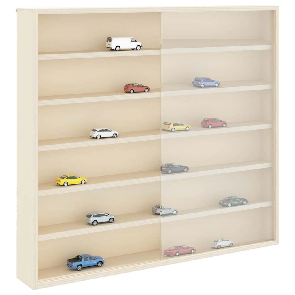 vidaXL Wall Display Case with Shelf Beige 60 x 8.5 x 54 cm Plywood 3