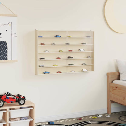 vidaXL Wall Display Case with Shelf Beige 80 x 8.5 x 54 cm Plywood 4
