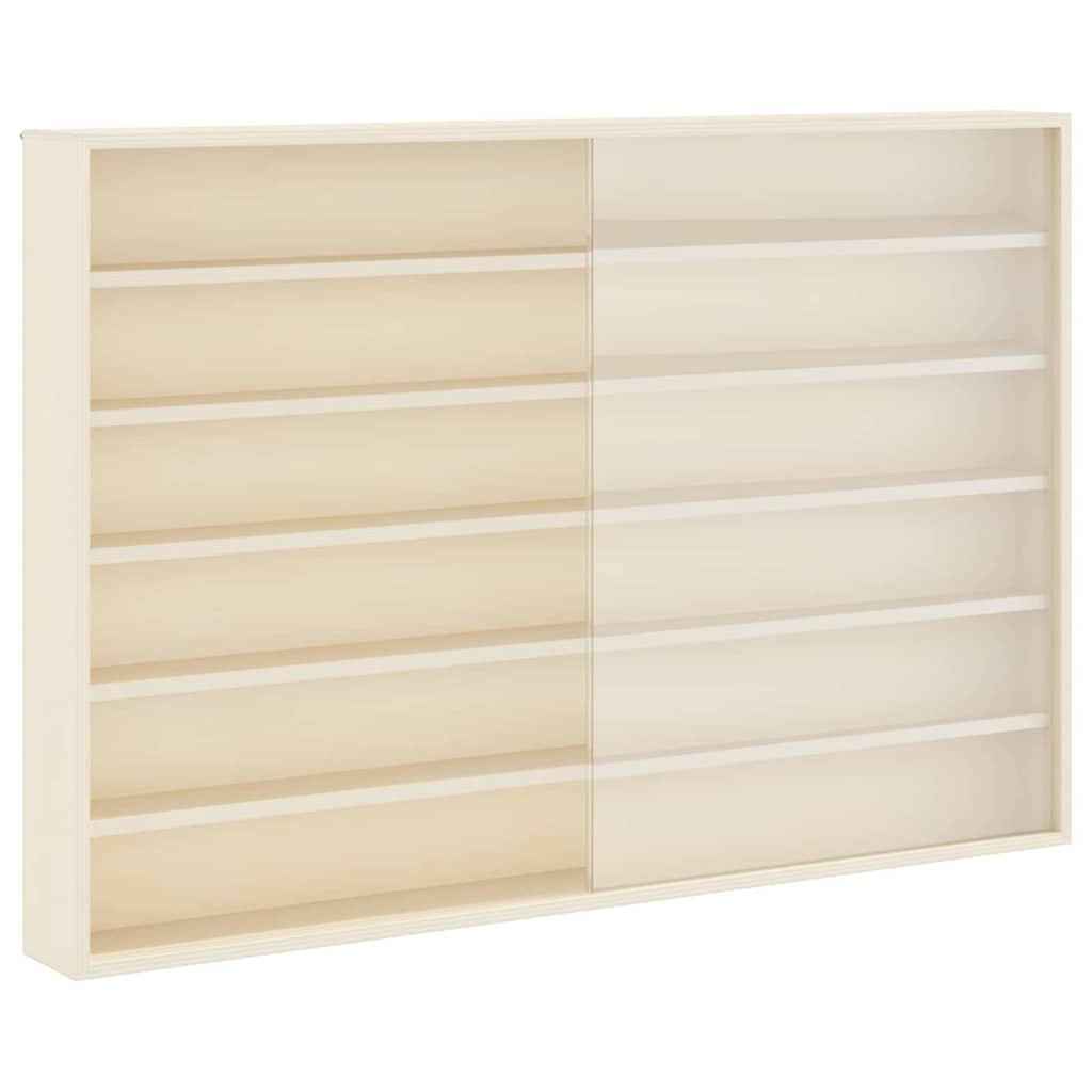 vidaXL Wall Display Case with Shelf Beige 80 x 8.5 x 54 cm Plywood 2