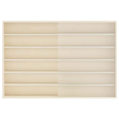 vidaXL Wall Display Case with Shelf Beige 80 x 8.5 x 54 cm Plywood 5