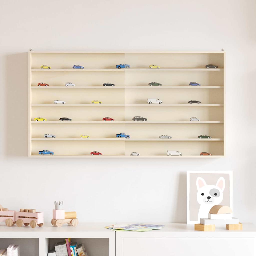 Wall Display Case with Shelf Beige Plywood 100 cm 54 cm