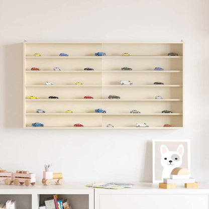 Wall Display Case with Shelf Beige Plywood 100 cm 54 cm