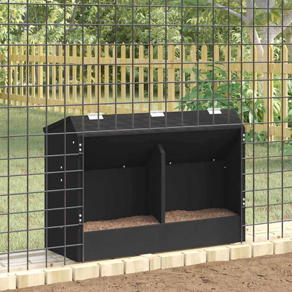 vidaXL Rabbit Feeder Black 64.5 x 25.5 x 45.5 cm 6 kg 4
