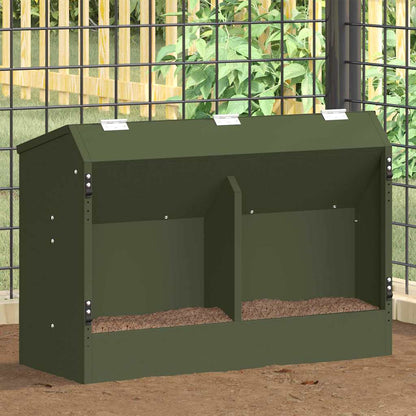 vidaXL Rabbit Feeder Olive Green 64.5 x 25.5 x 45.5 cm 6 kg 1