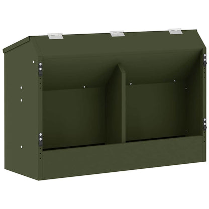 vidaXL Rabbit Feeder Olive Green 64.5 x 25.5 x 45.5 cm 6 kg 2
