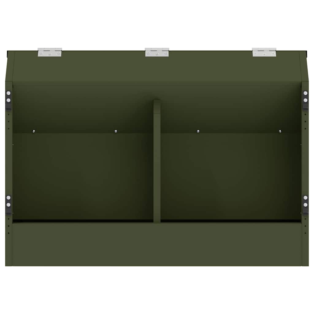 vidaXL Rabbit Feeder Olive Green 64.5 x 25.5 x 45.5 cm 6 kg 5