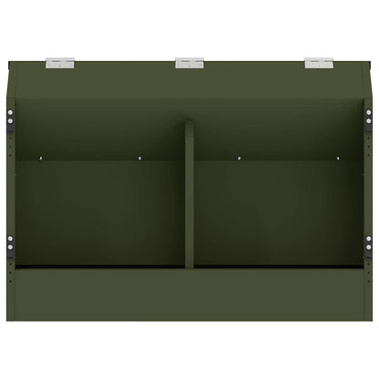 vidaXL Rabbit Feeder Olive Green 64.5 x 25.5 x 45.5 cm 6 kg 5