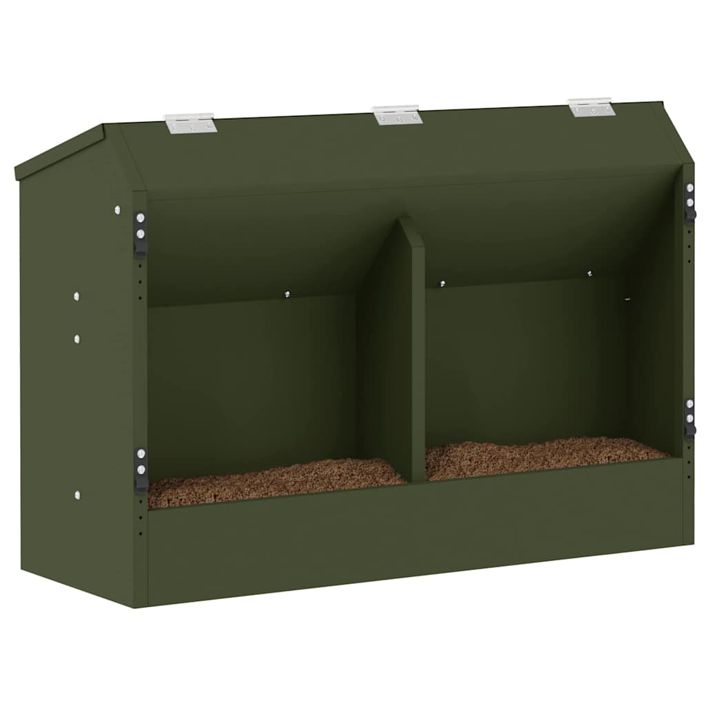 vidaXL Rabbit Feeder Olive Green 64.5 x 25.5 x 45.5 cm 6 kg 3