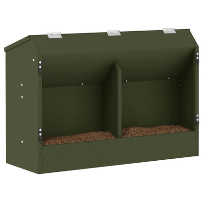 vidaXL Rabbit Feeder Olive Green 64.5 x 25.5 x 45.5 cm 6 kg 3