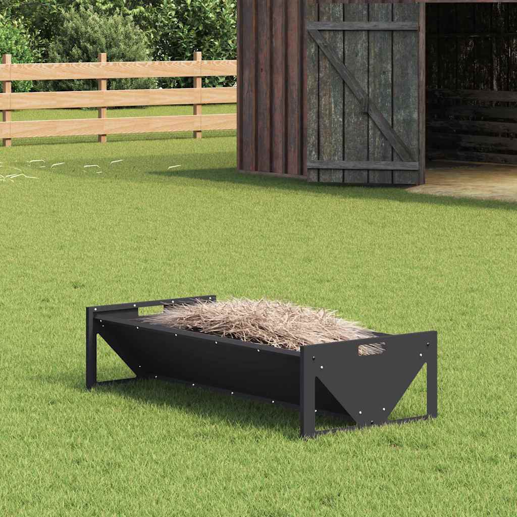 vidaXL Livestock Feeding Trough Black 108 x 50 x 28 cm 10 kg 1
