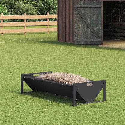vidaXL Livestock Feeding Trough Black 108 x 50 x 28 cm 10 kg 1