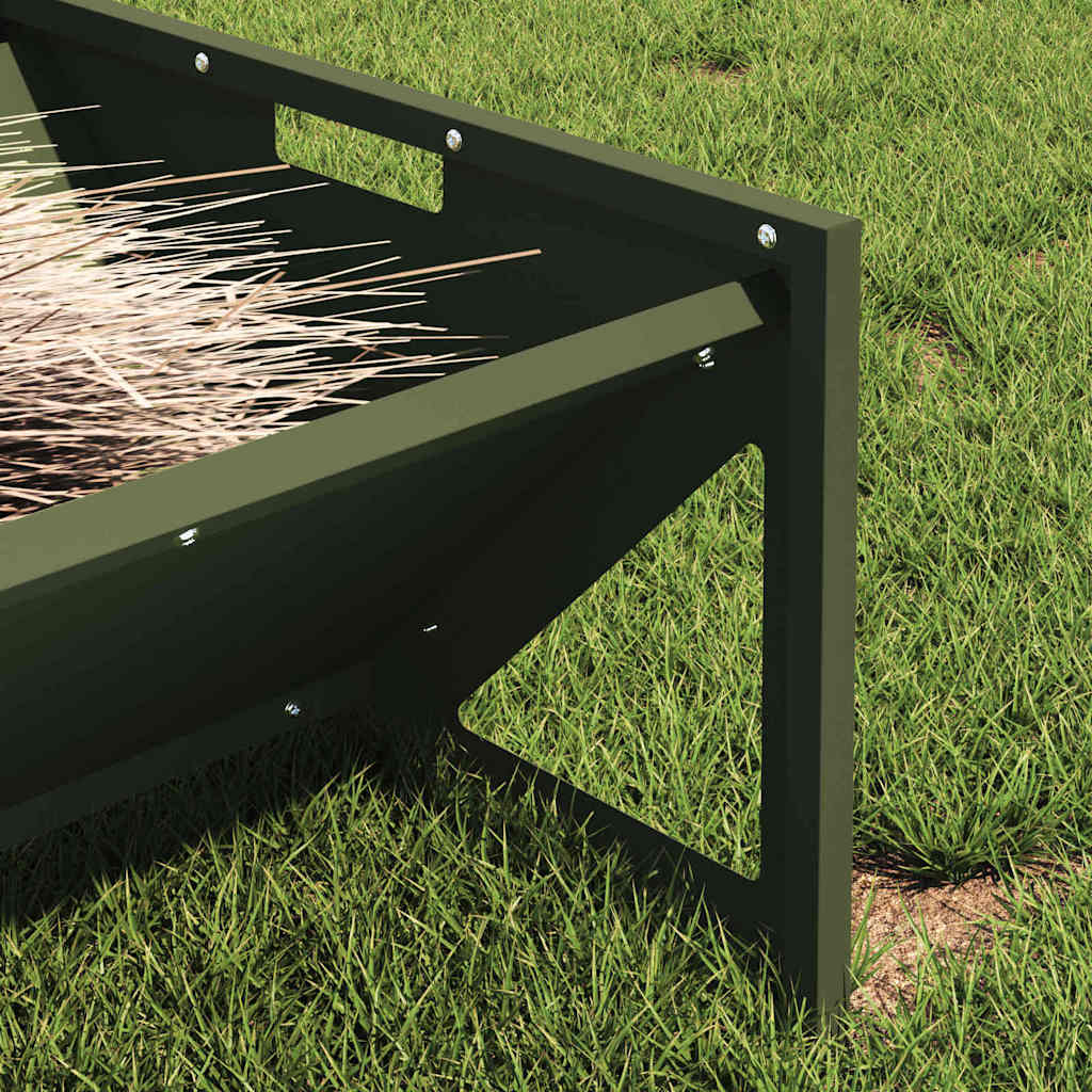vidaXL Livestock Feeding Trough Olive Green 108 x 50 x 28 cm 10 kg 4