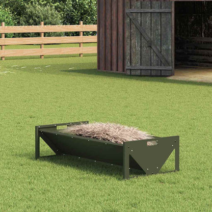 vidaXL Livestock Feeding Trough Olive Green 108 x 50 x 28 cm 10 kg 1