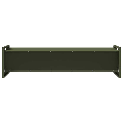 vidaXL Livestock Feeding Trough Olive Green 108 x 50 x 28 cm 10 kg 5