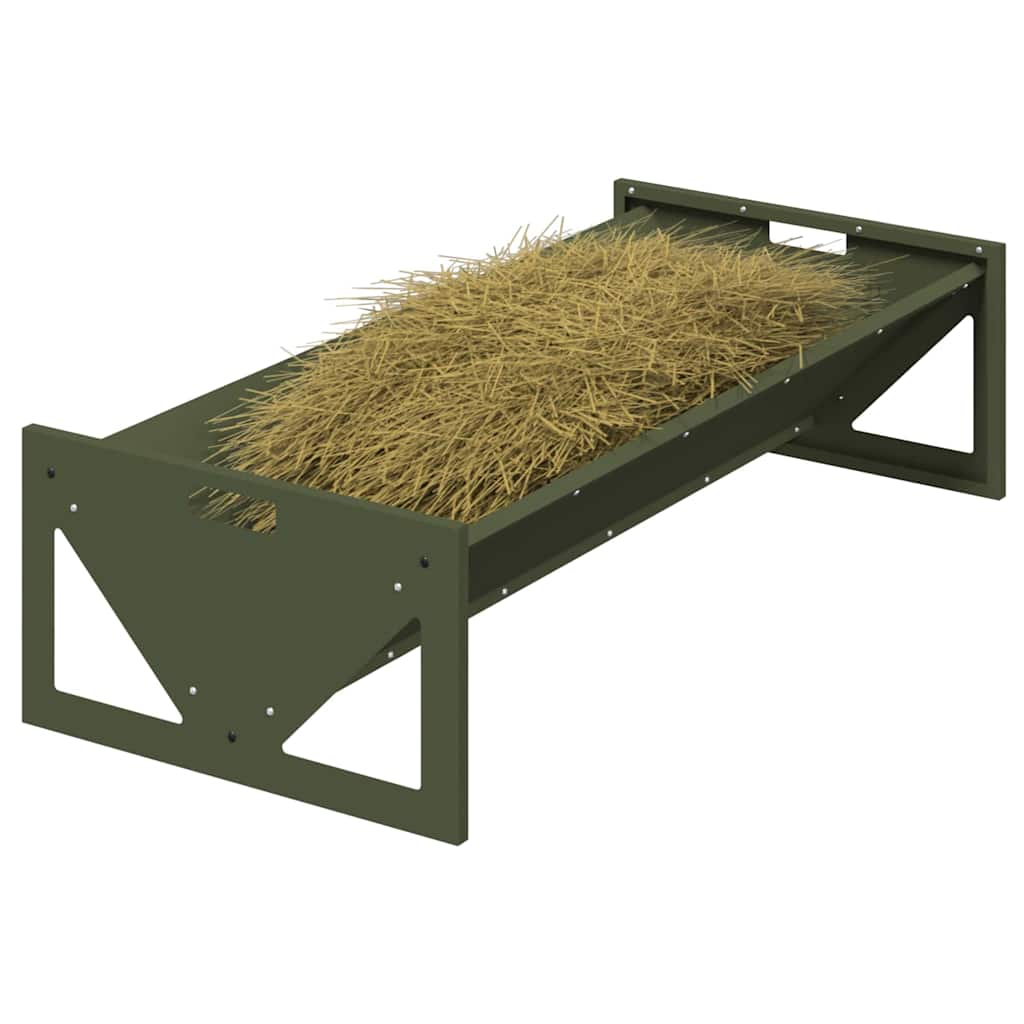 vidaXL Livestock Feeding Trough Olive Green 108 x 50 x 28 cm 10 kg 3