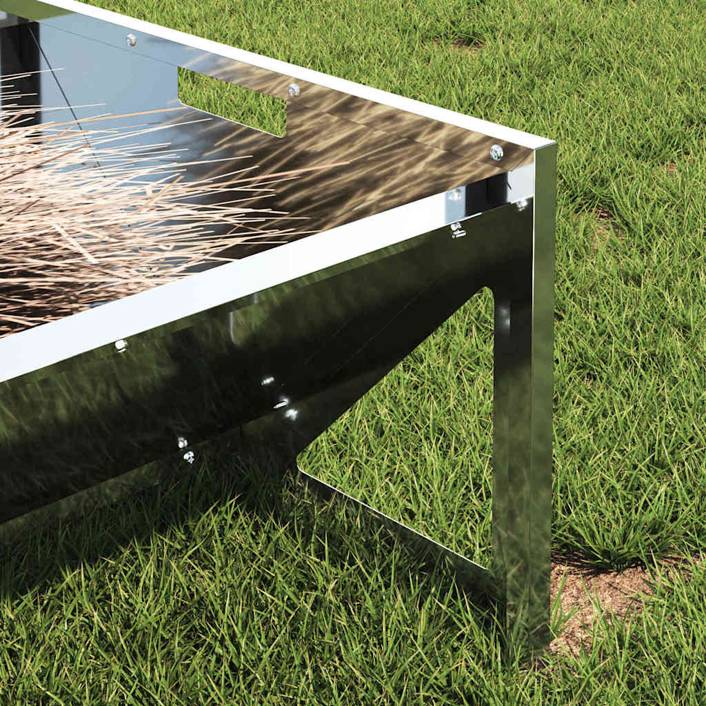 vidaXL Livestock Feeding Trough Silver 108 x 50 x 28 cm 10 kg 4