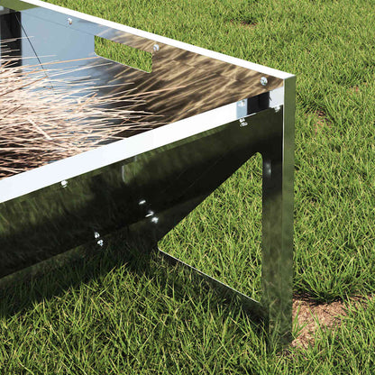 vidaXL Livestock Feeding Trough Silver 108 x 50 x 28 cm 10 kg 4